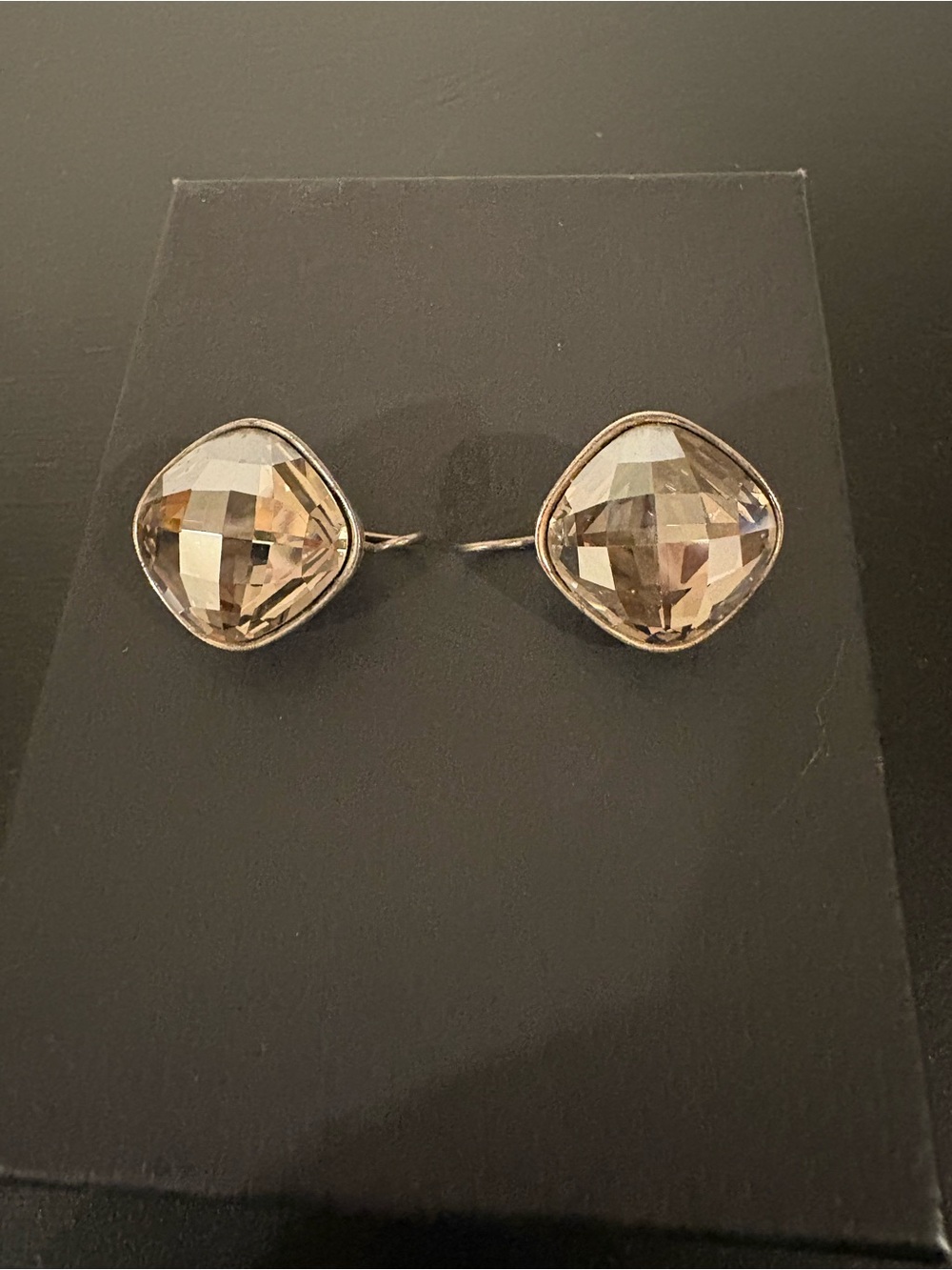 Vintage Brighton  Venus Rising Faceted Champagne Crystal Drop Earrings